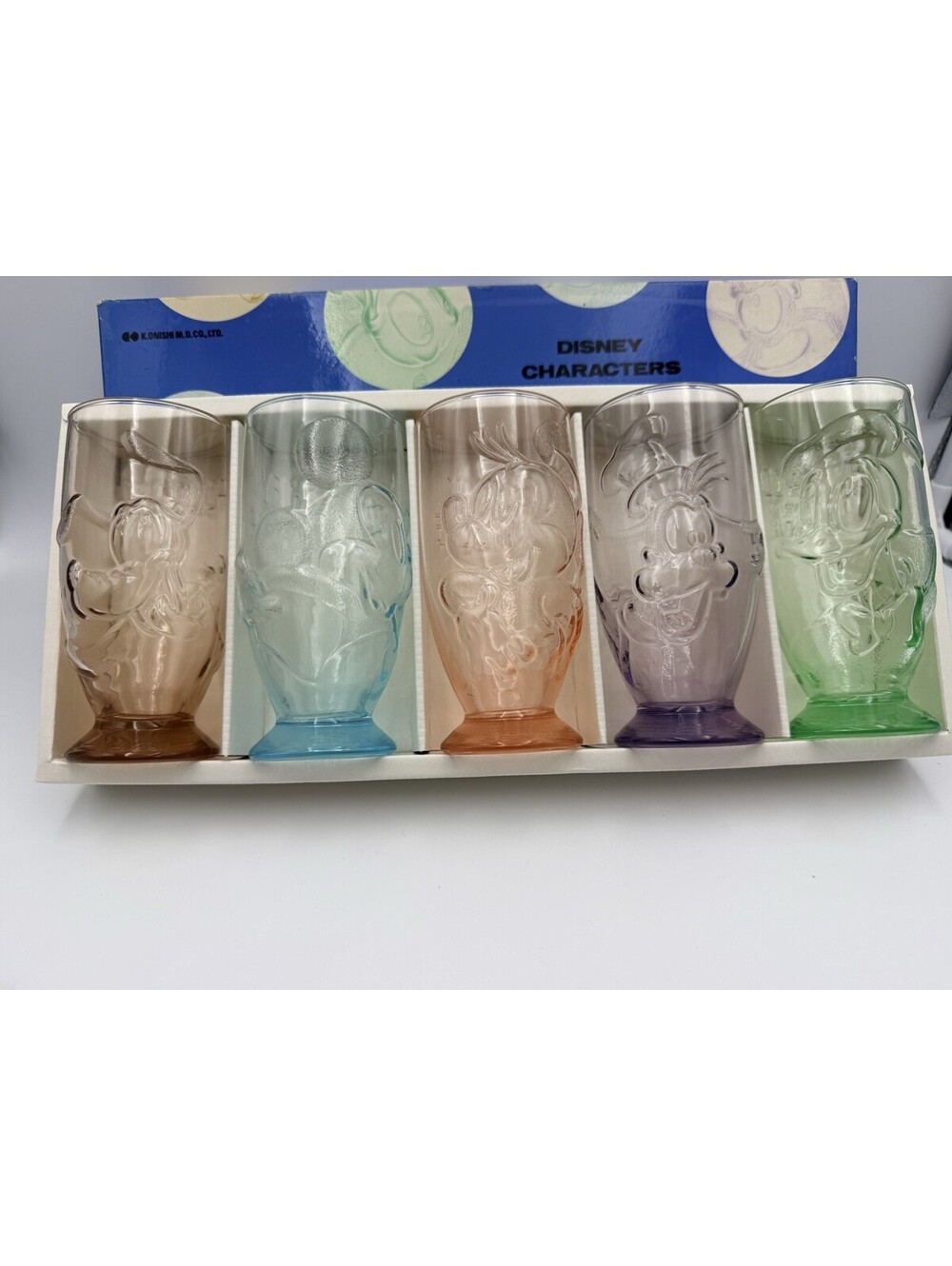 NIB Rare Vintage Set Of 5 Disney Characters Mickey Mouse DRINKING GLASSES